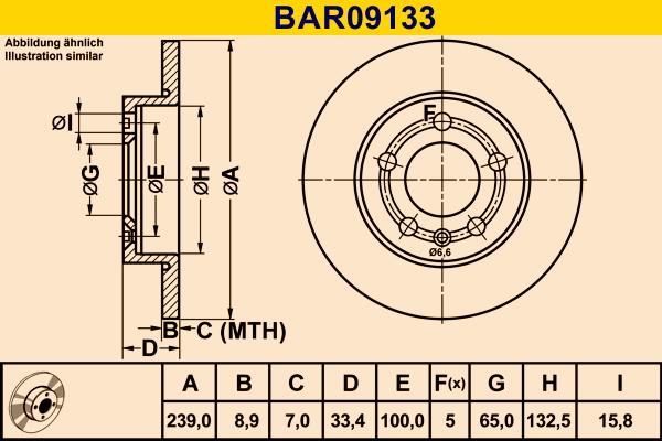 Barum BAR09133 - Stabdžių diskas autoreka.lt