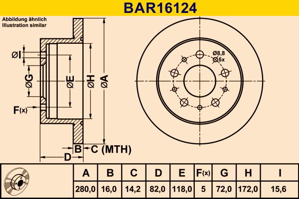 Barum BAR16124 - Stabdžių diskas autoreka.lt