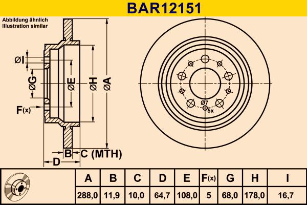 Barum BAR12151 - Stabdžių diskas autoreka.lt