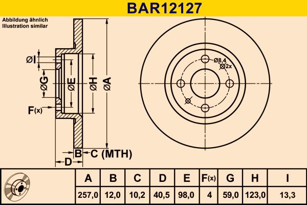 Barum BAR12127 - Stabdžių diskas autoreka.lt