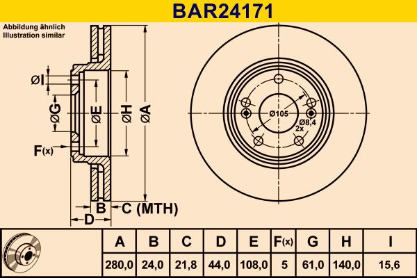 Barum BAR24171 - Stabdžių diskas autoreka.lt