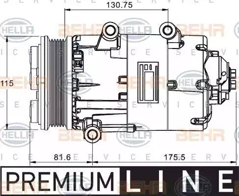 BEHR HELLA Service 8FK 351 334-051 - Kompresorius, oro kondicionierius autoreka.lt