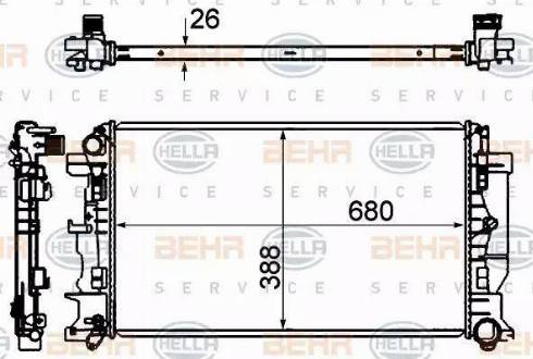 BEHR HELLA Service 8MK 376 735-331 - Radiatorius, variklio aušinimas autoreka.lt