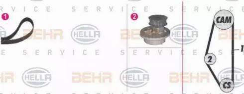 BEHR HELLA Service 8MP 376 804-881 - Vandens siurblio ir paskirstymo diržo komplektas autoreka.lt