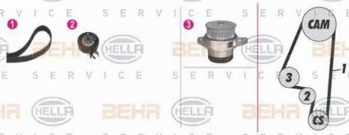 BEHR HELLA Service 8MP 376 800-841 - Vandens siurblio ir paskirstymo diržo komplektas autoreka.lt