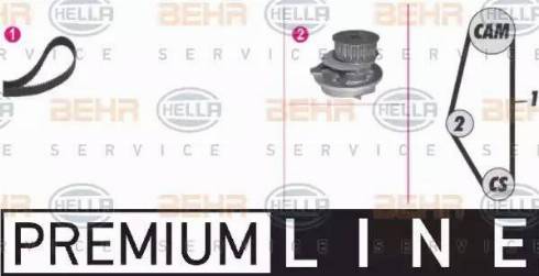 BEHR HELLA Service 8MP 376 801-851 - Vandens siurblio ir paskirstymo diržo komplektas autoreka.lt