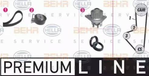 BEHR HELLA Service 8MP 376 803-891 - Vandens siurblio ir paskirstymo diržo komplektas autoreka.lt