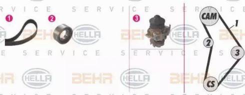 BEHR HELLA Service 8MP 376 803-821 - Vandens siurblio ir paskirstymo diržo komplektas autoreka.lt