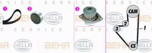 BEHR HELLA Service 8MP 376 815-831 - Vandens siurblio ir paskirstymo diržo komplektas autoreka.lt