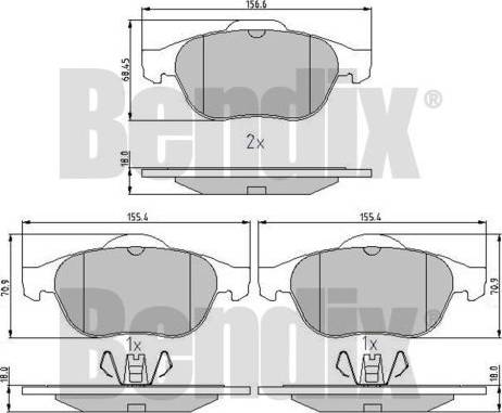 BENDIX 510770 - Stabdžių trinkelių rinkinys, diskinis stabdys autoreka.lt