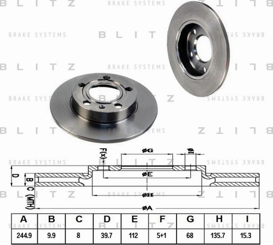 Blitz BS0168 - Stabdžių diskas autoreka.lt