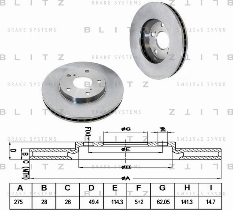 Blitz BS0137 - Stabdžių diskas autoreka.lt