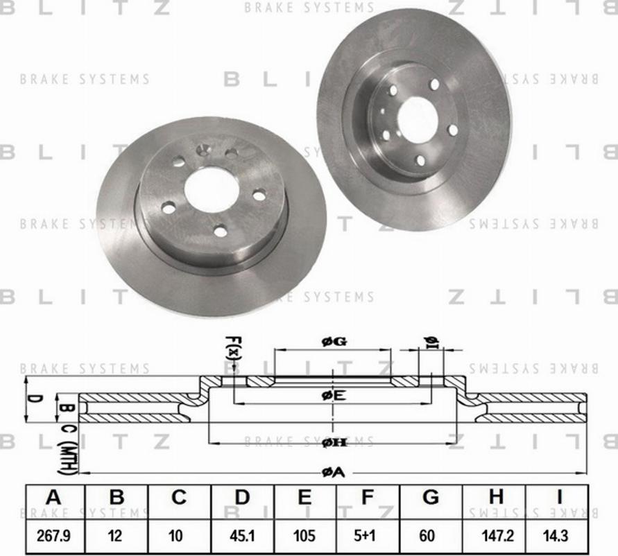 Blitz BS0312 - Stabdžių diskas autoreka.lt