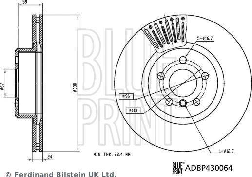 Blue Print ADBP430064 - Stabdžių diskas autoreka.lt