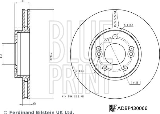Blue Print ADBP430066 - Stabdžių diskas autoreka.lt
