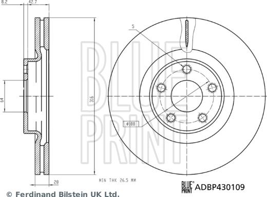 Blue Print ADBP430109 - Stabdžių diskas autoreka.lt