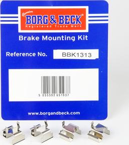 Borg & Beck BBK1313 - Priedų komplektas, diskinių stabdžių trinkelės autoreka.lt