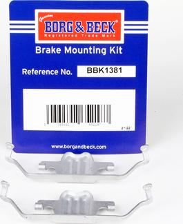 Borg & Beck BBK1381 - Priedų komplektas, diskinių stabdžių trinkelės autoreka.lt