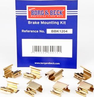 Borg & Beck BBK1204 - Priedų komplektas, diskinių stabdžių trinkelės autoreka.lt