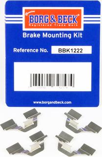 Borg & Beck BBK1222 - Priedų komplektas, diskinių stabdžių trinkelės autoreka.lt