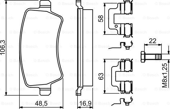 BOSCH 0 986 494 641 - Stabdžių trinkelių rinkinys, diskinis stabdys autoreka.lt