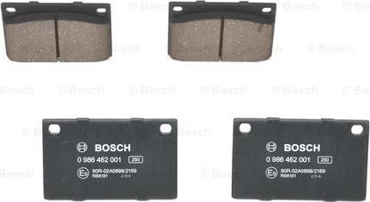 BOSCH 0 986 462 001 - Stabdžių trinkelių rinkinys, diskinis stabdys autoreka.lt