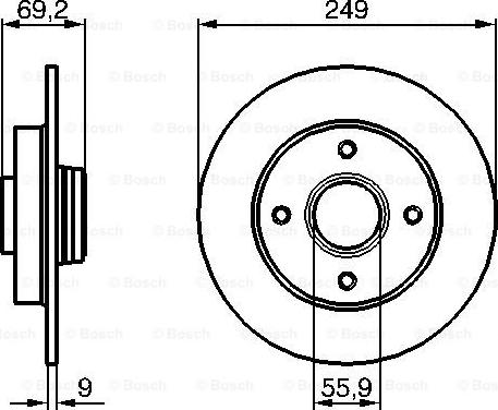 BOSCH 0 986 479 255 - Stabdžių diskas autoreka.lt