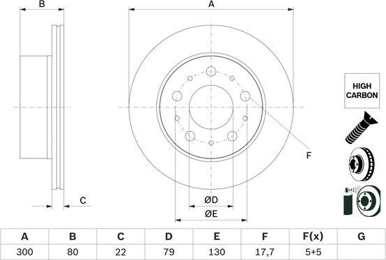 BOSCH 0 986 479 E02 - Stabdžių diskas autoreka.lt