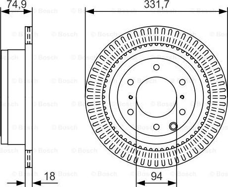 BOSCH 0 986 479 T90 - Stabdžių diskas autoreka.lt