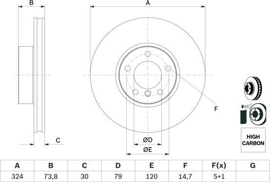 BOSCH 0 986 478 024 - Stabdžių diskas autoreka.lt