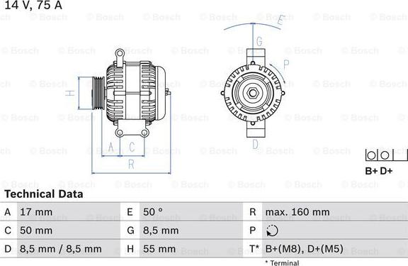 BOSCH 0 986 049 081 - Kintamosios srovės generatorius autoreka.lt