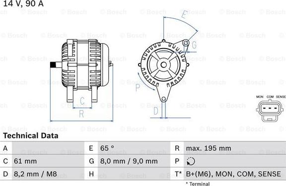 BOSCH 0 986 044 651 - Kintamosios srovės generatorius autoreka.lt