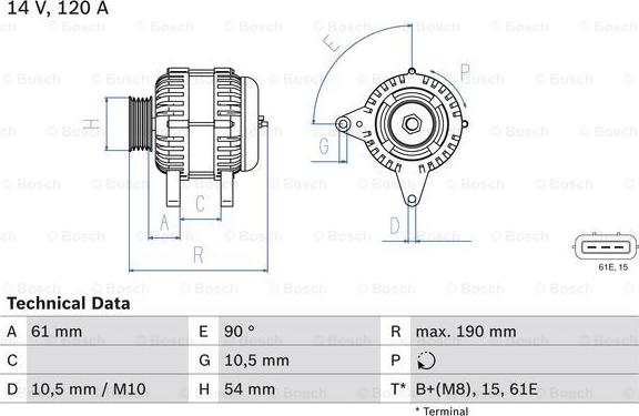 BOSCH 0 986 044 841 - Kintamosios srovės generatorius autoreka.lt