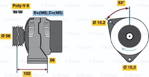 BOSCH 0 986 044 370 - Kintamosios srovės generatorius autoreka.lt