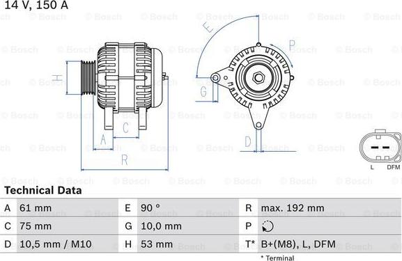 BOSCH 0 986 045 251 - Kintamosios srovės generatorius autoreka.lt