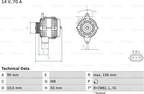 BOSCH 0 986 045 751 - Kintamosios srovės generatorius autoreka.lt