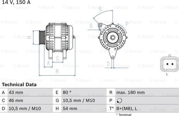 BOSCH 0 986 046 240 - Kintamosios srovės generatorius autoreka.lt