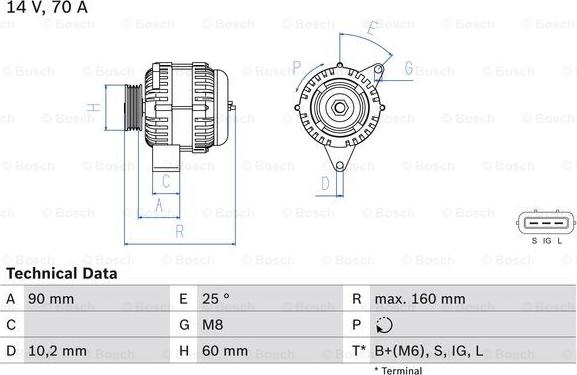 BOSCH 0 986 040 461 - Kintamosios srovės generatorius autoreka.lt