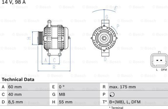 BOSCH 0 986 041 850 - Kintamosios srovės generatorius autoreka.lt