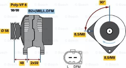 BOSCH 0 986 048 180 - Kintamosios srovės generatorius autoreka.lt