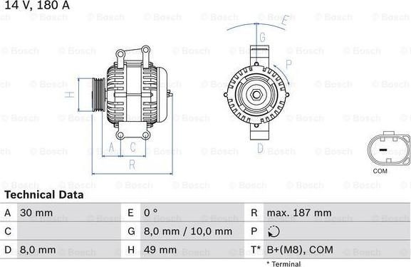 BOSCH 0 986 048 820 - Kintamosios srovės generatorius autoreka.lt