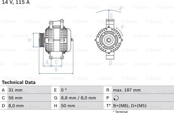 BOSCH 0 986 043 660 - Kintamosios srovės generatorius autoreka.lt