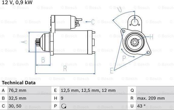 BOSCH 0 986 019 890 - Starteris autoreka.lt