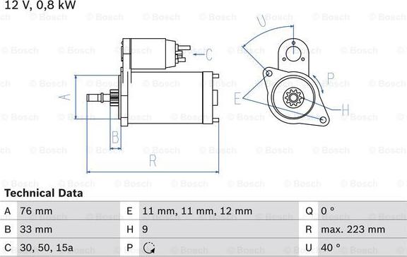 BOSCH 0 986 012 600 - Starteris autoreka.lt