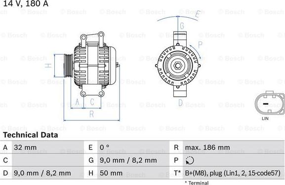 BOSCH 0 986 084 590 - Kintamosios srovės generatorius autoreka.lt