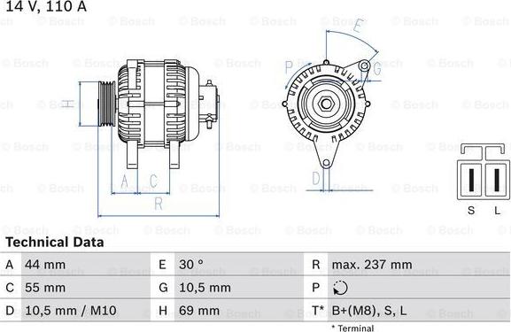 BOSCH 0 986 080 640 - Kintamosios srovės generatorius autoreka.lt