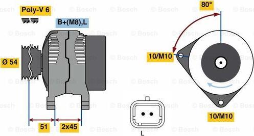 BOSCH 0 986 080 110 - Kintamosios srovės generatorius autoreka.lt