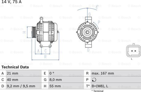 BOSCH 0 986 080 220 - Kintamosios srovės generatorius autoreka.lt