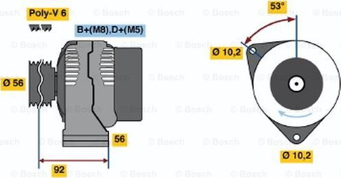 BOSCH 0 986 039 780 - Kintamosios srovės generatorius autoreka.lt