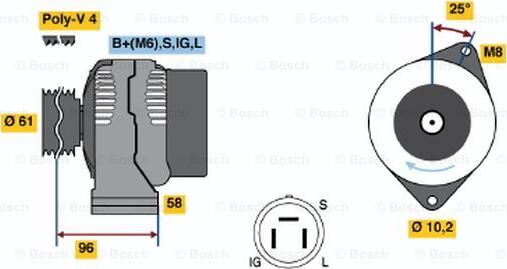 BOSCH 0 986 035 901 - Kintamosios srovės generatorius autoreka.lt